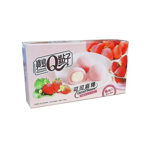 Пирожное Qidea Какао-Моти Клубника, 80 г fun food jmarket японское рисовое пирожное моти клубника