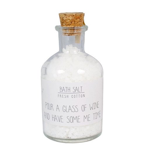 

Соль для ванны My Flame Pour a glass of wine and have some me time, свежий хлопок