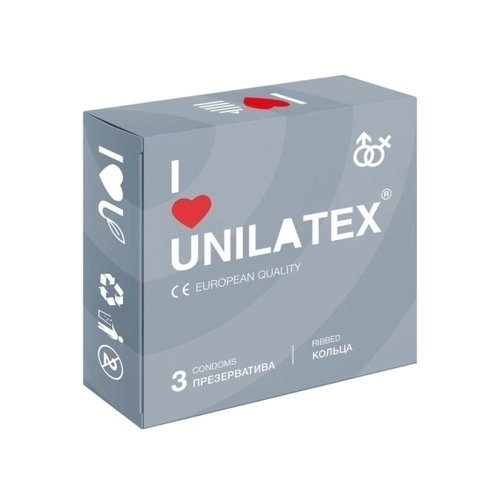 Презервативы Unilatex Ribbed, 3 штуки