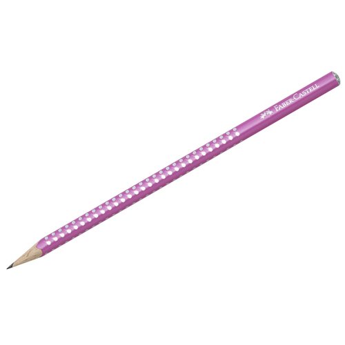 Карандаш чернографитовый Faber-Castell Sparkle B, трехгранный, заточенный, жемчужный розовый карандаш чернографитный sparkle трехгранный лиловый faber castell