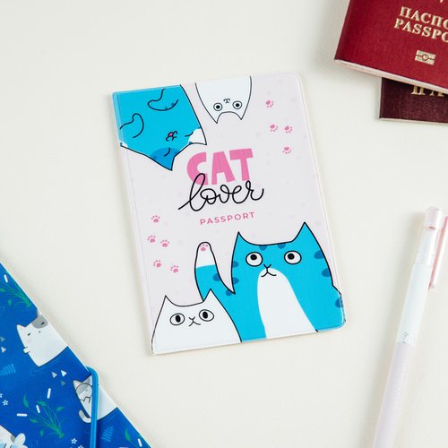 Обложка для паспорта Meshu Cat Lover, ПВХ, 2 кармана обложка для паспорта meshu wanna play пвх 2 кармана