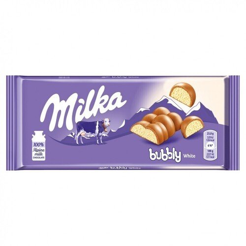 Шоколад Milka Bubbly White, 95 г шоколад молочный bubbly 90 г