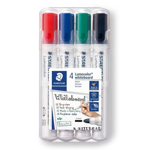 Маркеры для доски Lumocolor Whiteboard, 4 цвета