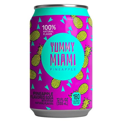 Газированный напиток Yummy Miami Pineapple, 355 мл газированный напиток чупа чупс дыня крем 250 мл