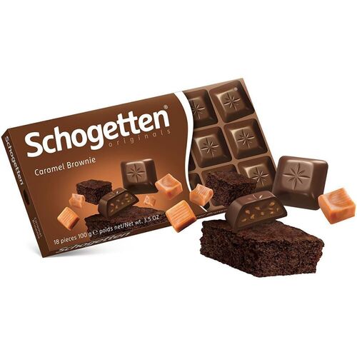 Шоколад Schogetten Карамель Брауни, 100 гр шоколад bhme с начинкой перечная мята 100 г