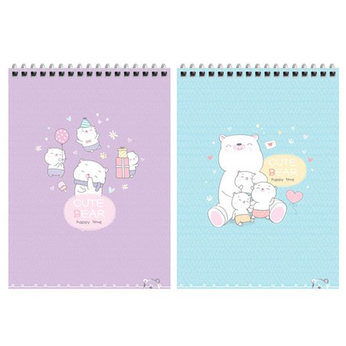 Блокнот Meshu Sweet bear, 60 листов, на гребне, пластиковая обложка, А5