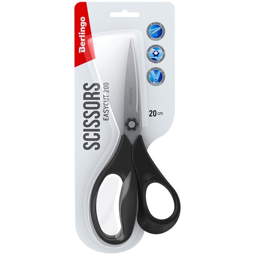 Ножницы Berlingo Easycut 200 эргономичные ручки 20 см 314₽