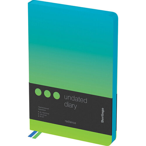 Ежедневник Berlingo Radiance недатированный А5 136 листов кожзам голубойзеленый градиент 950₽