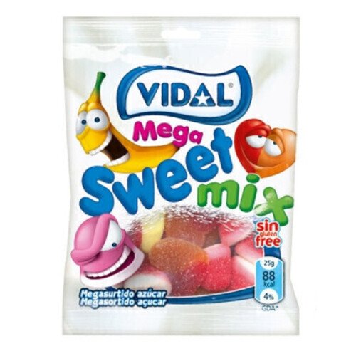 Жевательный мармелад Vidal Mega Sweet Mix, 90 г мармелад жевательный fruit tella 52 г