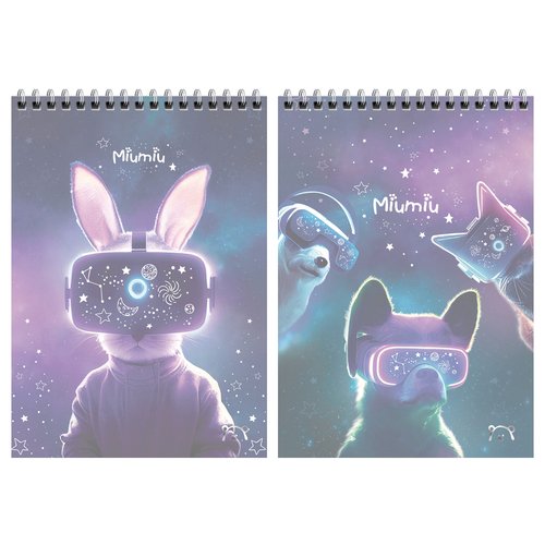 Блокнот MESHU Miumiu, А5, 60л, на гребне, пластиковая обложка MS_52337, в ассортименте