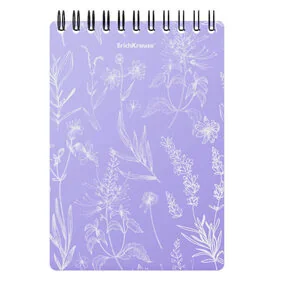 Блокнот ErichKrause Lavender, А6, 80 листов, клетка, с пластиковой обложкой на спирали