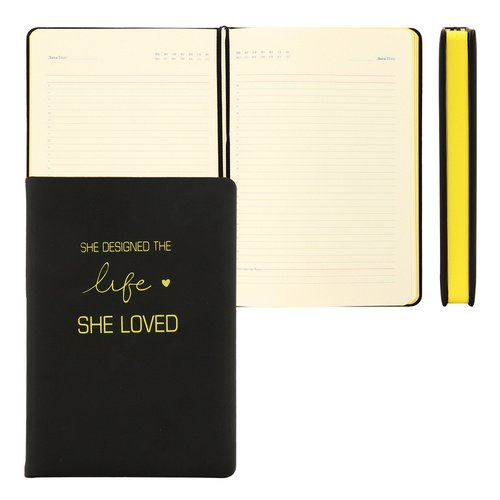 Ежедневник FIORENZO She Loved soft touch недатированный, А5, 168 листов, твердая обложка, черный