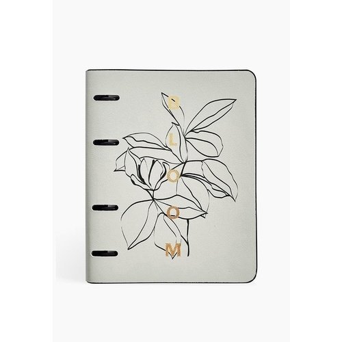 Тетрадь Infolio Study Bloom общая, 120 листов, 17,5 х 21,2 см, в клетку, кольцевой механизм, молочный