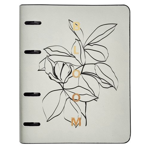 Тетрадь Infolio Study Bloom общая 120 листов 175 х 212 см в клетку кольцевой механизм серый 750₽