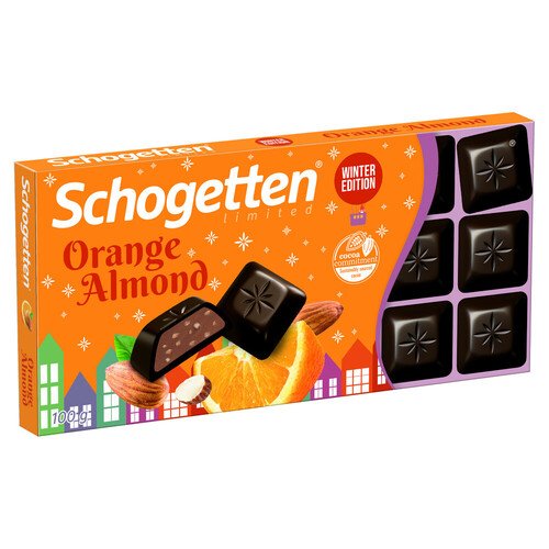 шоколад аленка с начинкой соленая карамель и арахис 87 г Шоколад темный Schogetten Orange Almond, 100 г