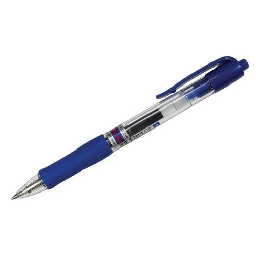 Ручка Crown CEO Jell гелевая, автоматическая, синяя, 0,7 мм, грип