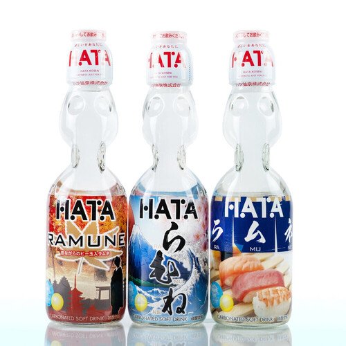 Газированный напиток Hata Kosen, 200 мл, 3 вкуса в ассортименте fun food hata kosen напиток газированный безалкогольный рамунэ со вкусом дыни стекло 200 мл