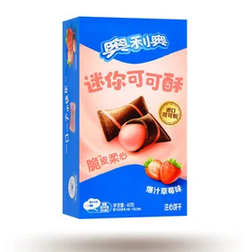 Подушечки Oreo Mini Криспи со вкусом клубники, 40 гр