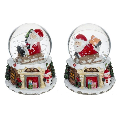 Фигурка декоративная Remeco Новый год, в стеклянном шаре с эффектом вьюги, 5 x 5 x 7 см, в ассортименте