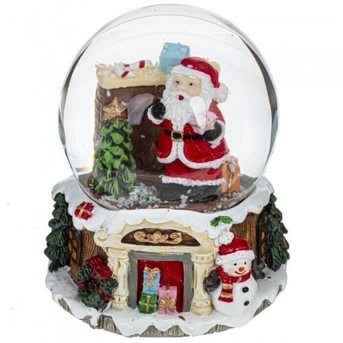 Фигурка декоративная в стеклянном шаре Remeco Новый год, с эффектом вьюги, 7,5 х 7,5 х 8,5 см