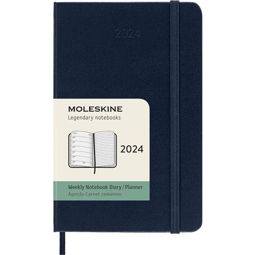 Еженедельник Moleskine CLASSIC WKNT Pocket, 9 x 14 см, 144 страницы, датированный, синий сапфир 4 листа 206 шт наклейки планировщики для дневника