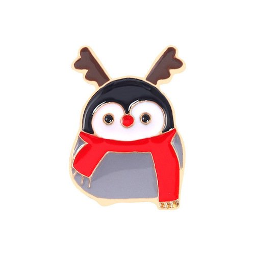 Металлический значок Krumpy Socks Новогодний пингвин