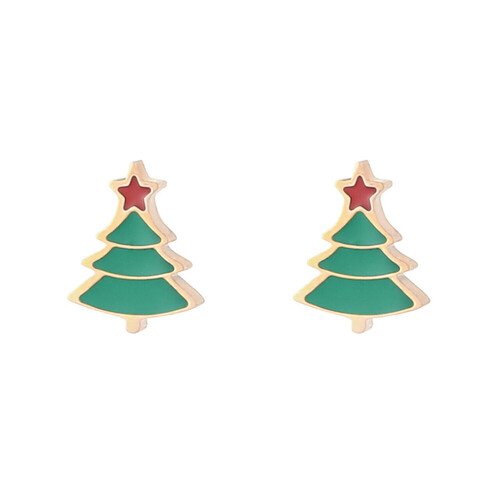Серьги-гвоздики Snazzy Santa Елочки золотой 795₽