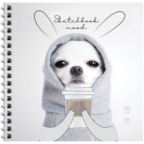 Скетчбук MESHU Puppy 60 листов 15 х 15 см на гребне soft-touch 120гм2 230₽