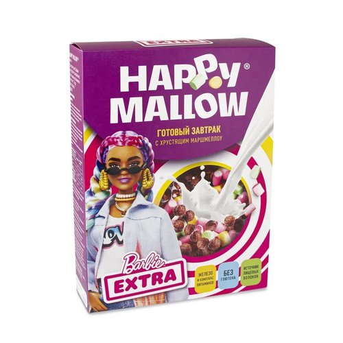 Готовый завтрак Happy Mallow Barbie, с маршмеллоу, 240 г цена и фото