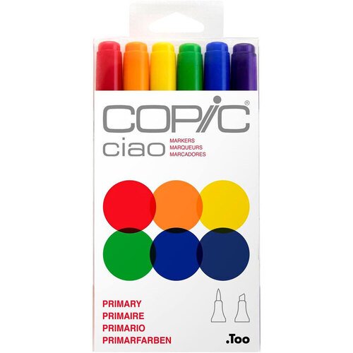 Набор маркеров Copic Ciao Primary, базовые цвета, 6 штук
