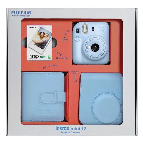 принтер моментальной печати фото для смартфонов instax mini link 2 clay white bundle box Набор Instax Mini 12 Pastel Blue - Bundle Box