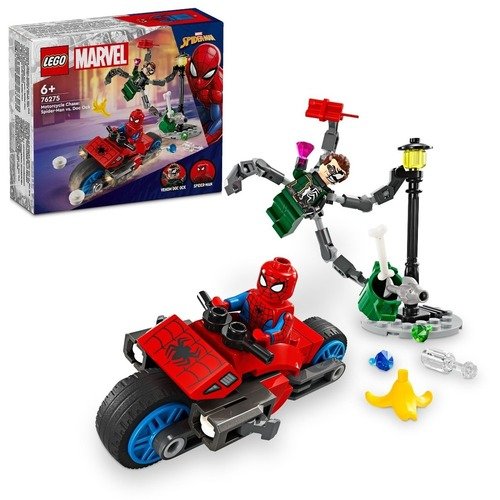 Конструктор LEGO Marvel 76275 Погоня на мотоцикле: Человек-паук против Дока Ока чашка для кормления детей холодное сердце из мультфильма marvel человек паук мстители