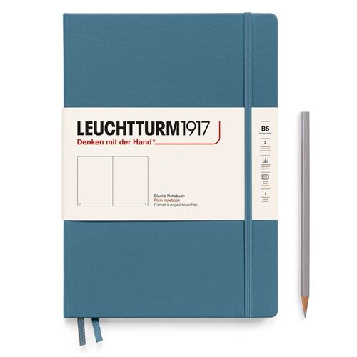 Блокнот Leuchtturm1917 Composition, B5, 109л, без линовки, Синий камень блокнот кинохлопушка жизнь как чудо в твердом переплете