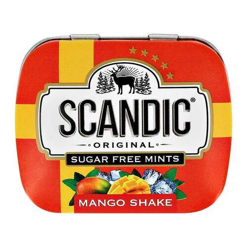 Конфеты Scandic Mango Shake, 14 г драже освежающие scandic spicy apple пряное яблоко без сахара 14 г
