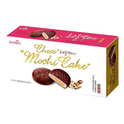 моти сет 2 0 Моти в шоколаде с арахисом Samjin Choco Mochi Cake, 186гр