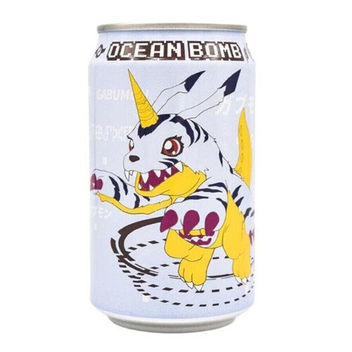 газированный напиток ocean bomb dragon ball маракуйя passion fruit 330 мл Лимонад Ocean Bomb Digimon Gabumon со вкусом черники, 330 мл