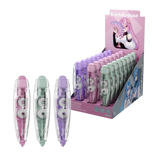 Корректирующая лента ErichKrause Spin Manga с автоматической фиксацией аппликатора 5мм х 6м в ассортименте 410₽