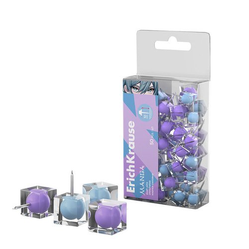 Кнопки силовые ErichKrause Manga ассорти 50 шт 650₽