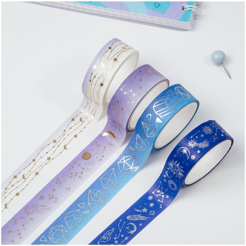 Набор клейких декоративных лент Meshu Galaxy, 4 шт 5 шт коробка декоративные ленты для скрапбукинга