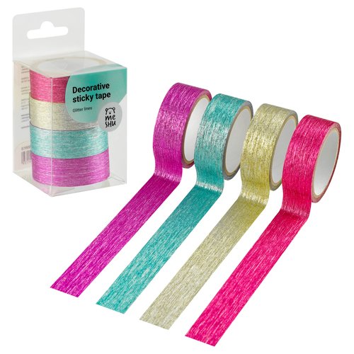 Набор клейких декоративных лент Meshu Glitter lines 4 шт 290₽