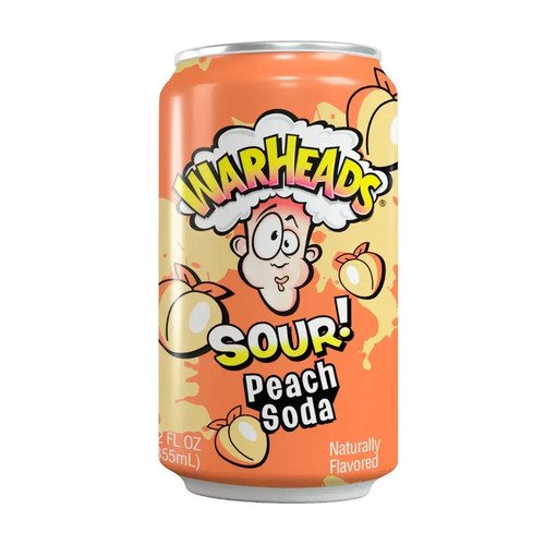 Газированный напиток WarHeads Peach Sour Soda, 355 мл газированный напиток warheads sour watermelon soda 355 мл