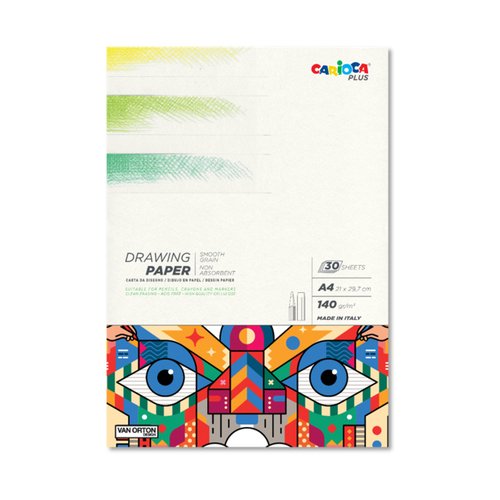 Альбом для рисования карандашами Carioca Plus 140 гм2 A4 30см папка 30л 1200₽