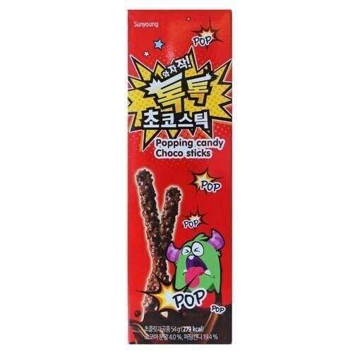 Палочки Sunyoung Popping Candy Шоколад, 54 г печенье палочки popping candy choco stick шоколадные с взрывающейся карамелью 54г