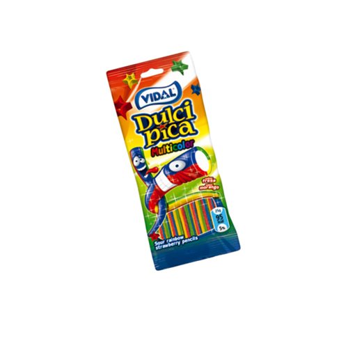 Жевательный мармелад VIDAL STIXI Sour Rainbow Pencils, 90 г жевательный мармелад vidal strawberries with cream 90 г