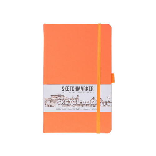 Блокнот для зарисовок Sketchmarker 140гквм 13 х 21 см 80 листов твердая обложка неоновый коралл 580₽