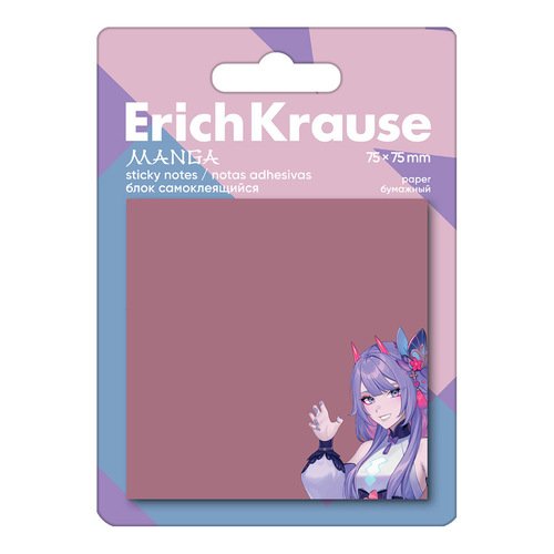 Блок самоклеящийся бумажный ErichKrause Manga 75х75 мм 50 листов 1 61666 160₽