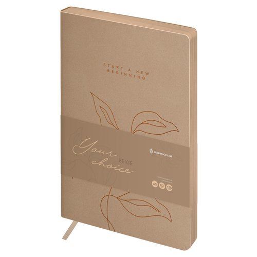 Ежедневник недатированный Greenwich Line Your choice Beige А5 136л кожзам цветной срез 950₽