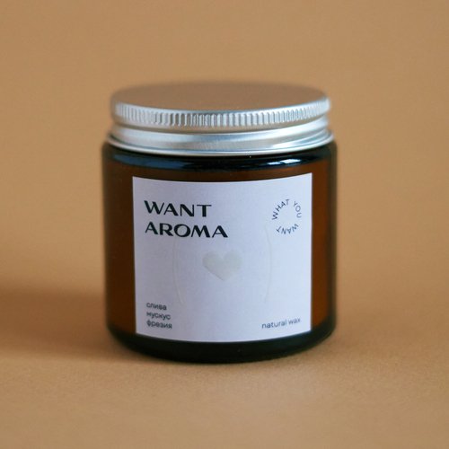 Свеча слива мускус фрезия древесный фитиль 1290₽