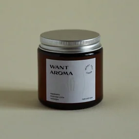 Свеча карамель, морская соль, попкорн, древесный фитиль