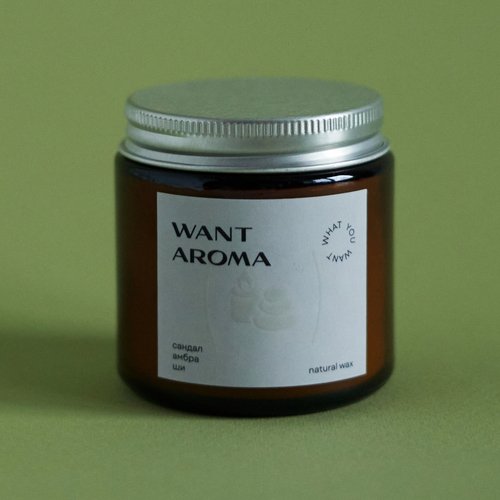 Свеча сандал, амбра, ши, древесный фитиль